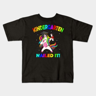 Kindergarten Completed Done Unicorn Gift Kids T-Shirt